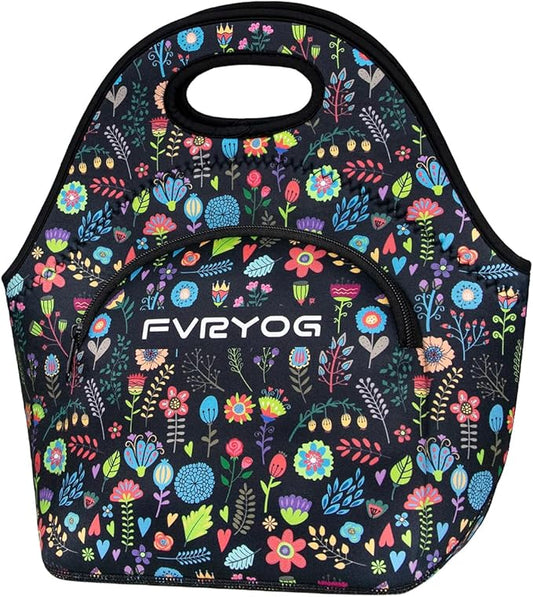 Lunch Bag for Women Soft Neoprene Lunch Bag Lightweight, Thermal Insulated and Reusable Lunch Bag for Women 13.4 * 13.4 IN