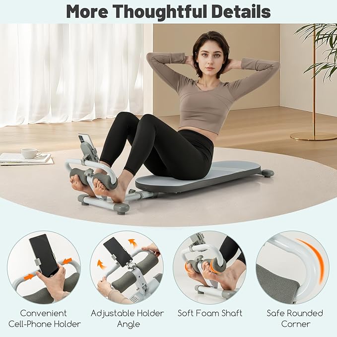 Goplus Multifunctional Sit Up Bench, Workout Bench w/3 Gear Adjustable Angles & Adjustable Length, Foldable Design, Versatile Fitness Equipment for Home Gym, 330 LBS Load Capacity
