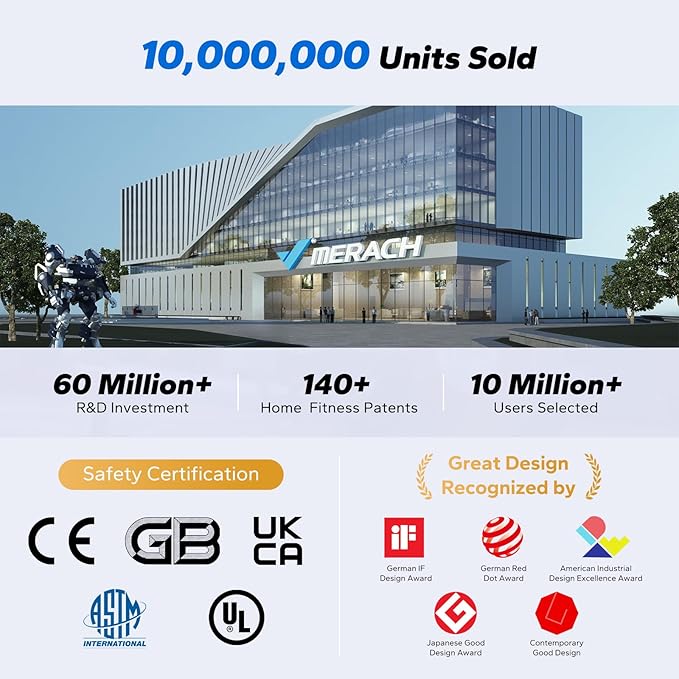 MERACH Stair Stepper for Home Gym Exercise, New Version Stairmaster for Full-Body Workout, Compact Folding Stair Climber with Extended Step Range, Adjustable Handlebar/Pedal