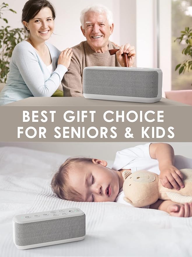 OnLyee White Noise Machine for Office Privacy & Noise Canceling, USB Rechargeable Sound Machine for Sleeping Adults, 42 Soothing Sounds, Lullabies, Fan Sounds, Auto-Off Timer – Ideal for Sleep & Focus