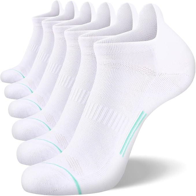FITRELL Men's 6 Pack Ankle Running Socks Low Cut Cushioned Athletic Sports Socks 7-9/9-12/12-15