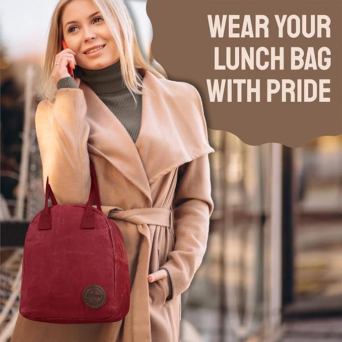 Insulated Lunch Bag for Women & Men (Passion Red)