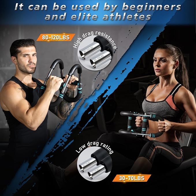 Twister Arm Trainer,30-120lb Adjustable,Chest Trainer for Men & Women with 4 Springs & Train Poster,Arm Trainer for Chest Clip Muscle & Arm Strength