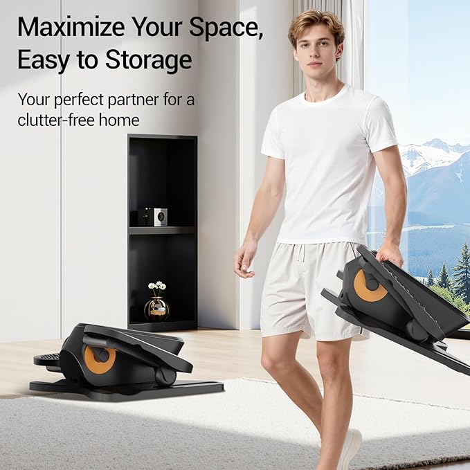 Under Desk Elliptical Machine, Electric Ellipse Leg Exerciser as Seen on Tv for Seniors, Quiet Portable Seated Pedal Exerciser with Remote Control, 12 Adjustable Speeds, Auto & HR Mode for Home Office