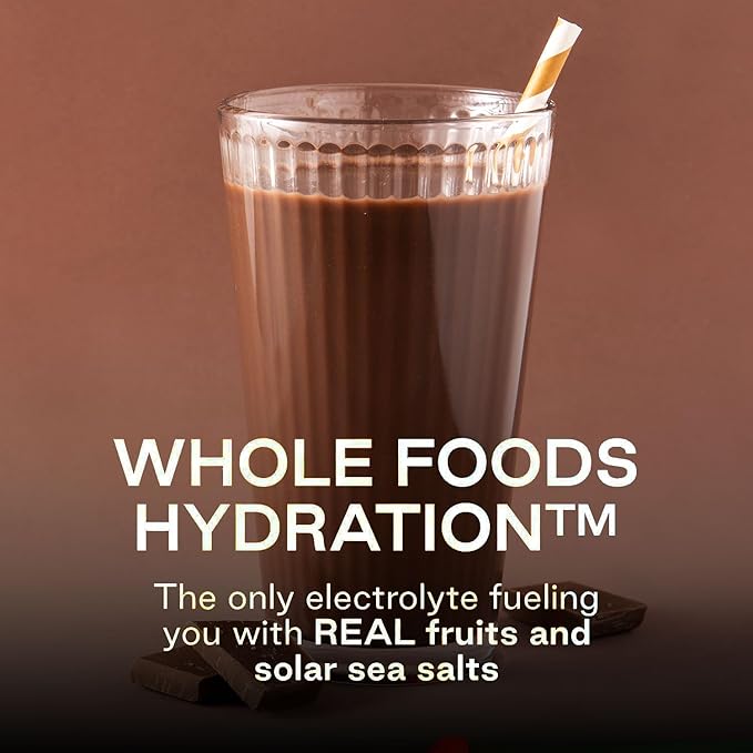 Purest Electrolyte Chocolate Cordyceps Powder Packets – Whole Food Hydration - Fermented Cacao and Solar Sea Salts for Ultimate Electrolyte Balance