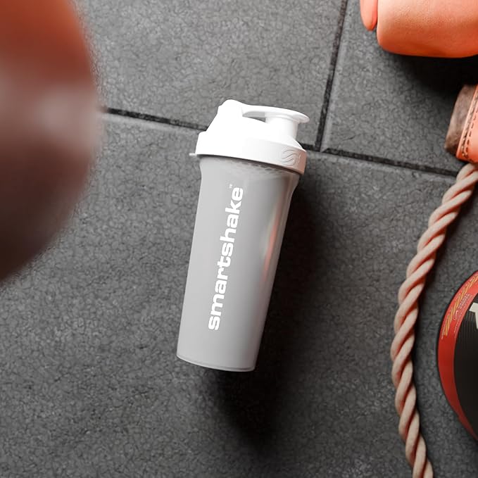 Smartshake Lite 4-Pack Protein Shaker Bottle 1000 ml | 34 oz - Leakproof Screw-on Lid - BPA Free – Unisex - Mist Gray, Army Green, Black, Navy Blue