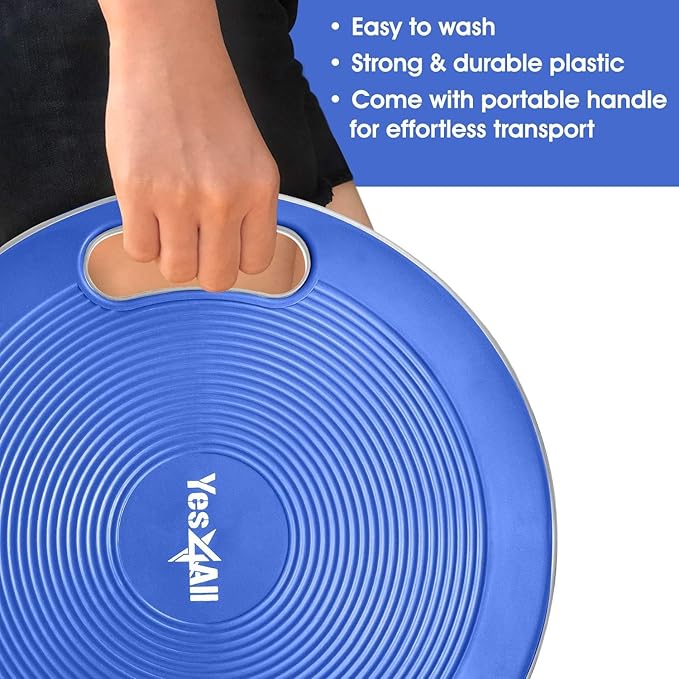 Yes4All Upgraded Wobble Balance Board, 16.34" TPE Non-slip, Stability Board for Home Gym, Standing Desk & Physical Therapy