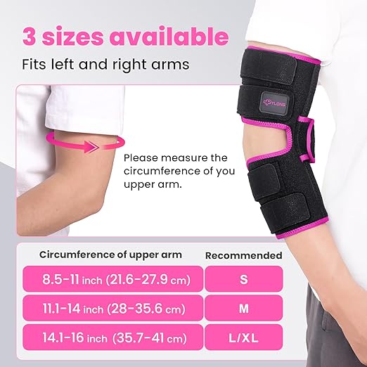 Cubital Tunnel Syndrome Elbow Brace, Ulnar Nerve Entrapment Splint, Elbow Immobilizer for Night Sleeping and Day Working, 4 Angles Adjustable, Fit Women & Men, Right & Left Arm - S