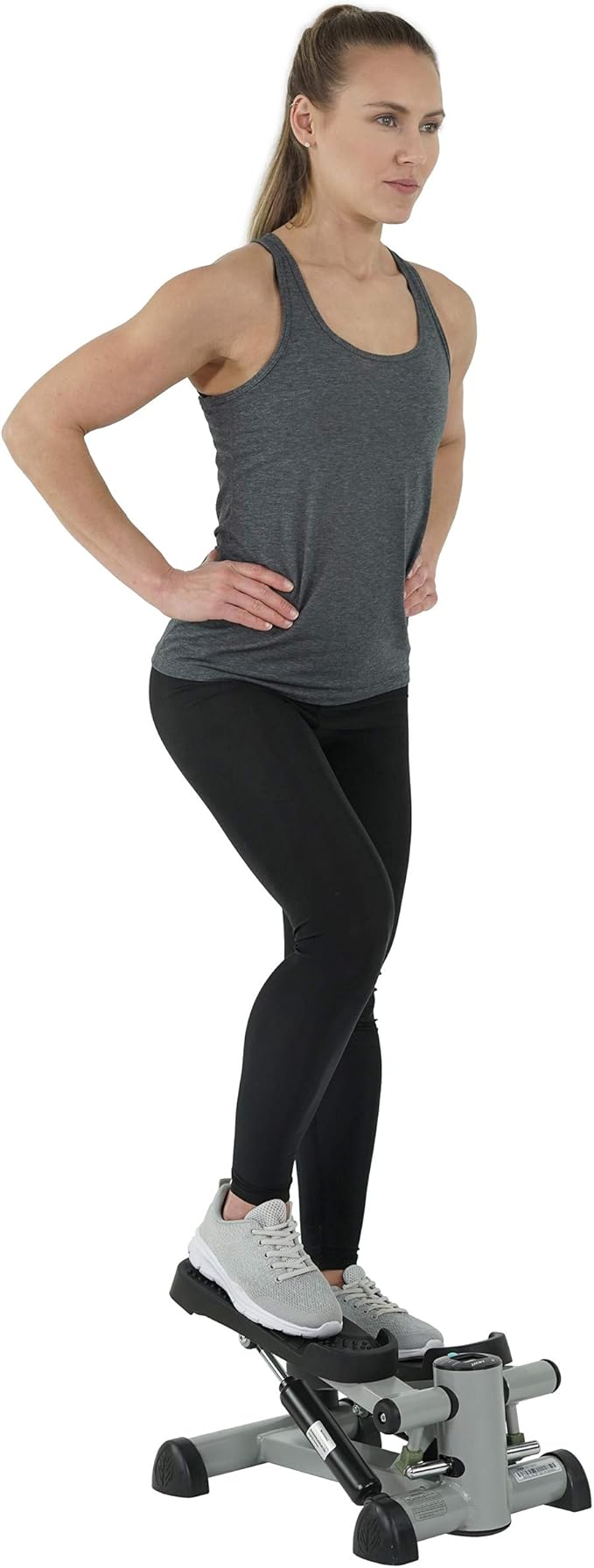 Efitment Mini Stepper Steppers for Exercise at Home Stair Step Cardio Thigh Master Workout Equipment Fitness Pedal Exerciser Non-Slip Pedals with Resistance Bands LCD Digital Monitor Climber