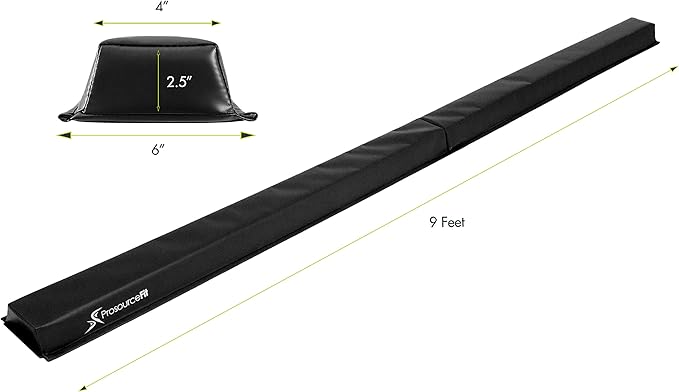 ProsourceFit Gymnastics Balance Beam for Kids, 9ft Long Firm Folding Floor Beam with Non-Slip 4-inch Wide Surface for Safe Gymnastics Practice at Home or Gym