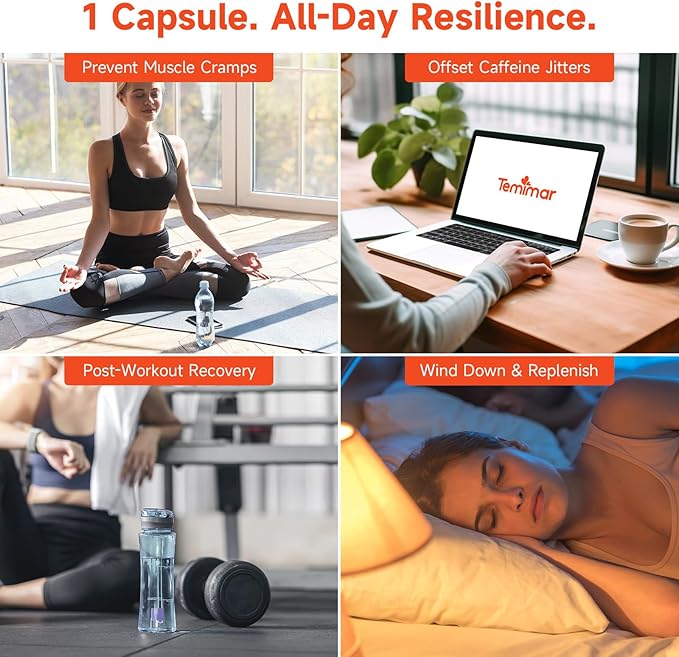 Electrolyte Capsules, Advanced Hydration Electrolytes with Himalayan Salt, Potassium, Magnesium, Calcium, B6 & B12, for Muscle & Energy Support, Made in USA, 120 Vegan Capsules