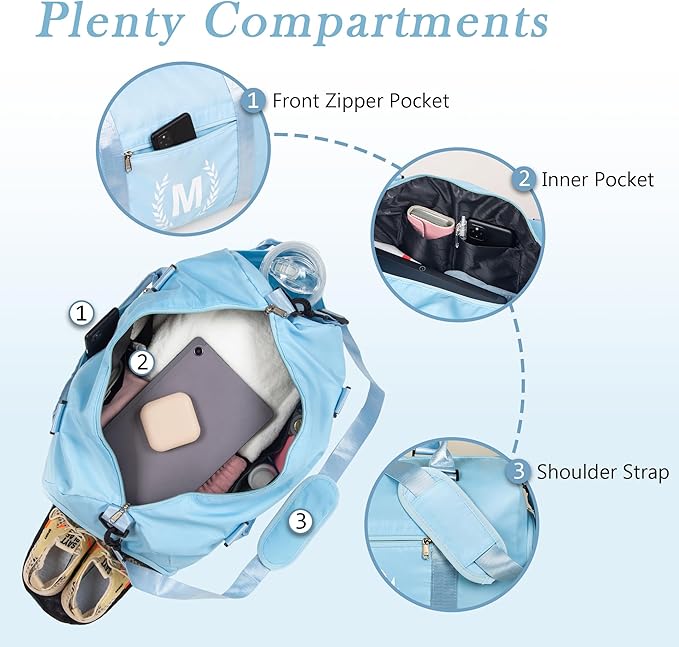 Gym Duffel Bag, Red, Personalized with Initials, Spacious Sports Bag for Yoga & Dance, Wet Pocket, Mat Strap, Travel-Friendly