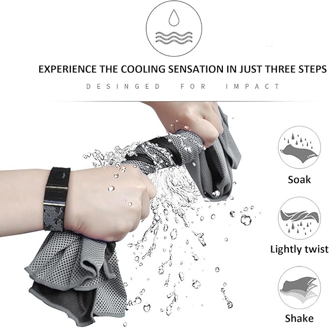 Peicees 20 Pack Microfiber Neck Cooling Towels Sports Sweat Towels Sweat Headband for Travel Beach Swimming Camping Climbing Gym Yoga Workout Backpacking, Gray