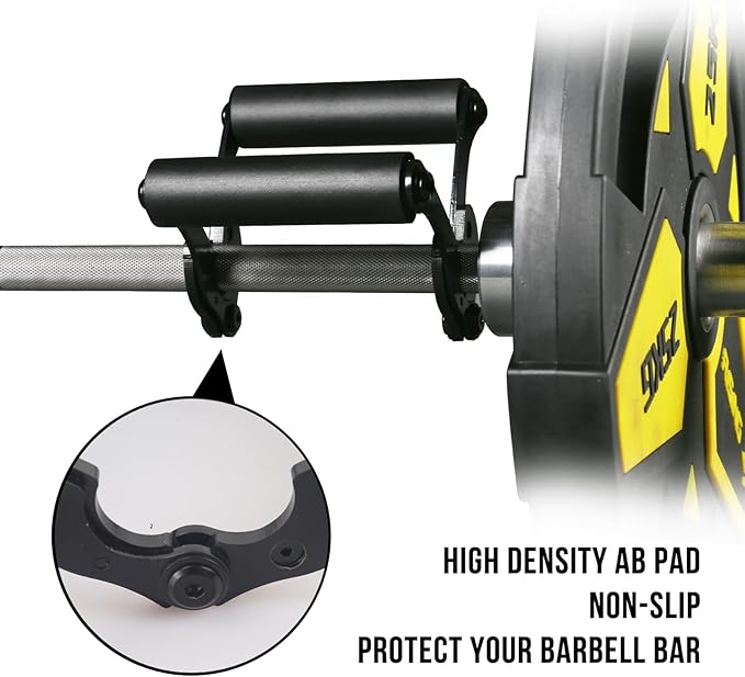 V Bar Row Landmine Handle Attachment for Barbell Bars,Solid Mine Double D Row Handle Grips with Non-Slip Rubber Grips, T-Row Attachment for Olympic Strength Training Bars