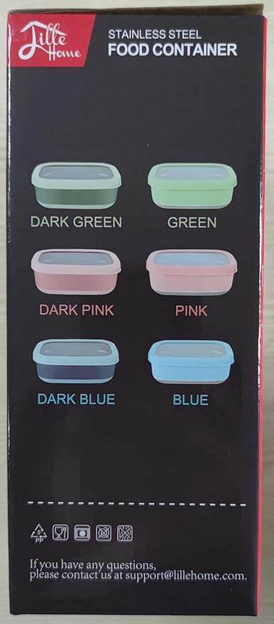 Lille Home Leak Proof Salad Container Stainless for Lunch - Snack Containers Steel - Ideal for Educational Settings & Daycare - Nesting Trio with Silicone Lids - 47oz+30oz+16oz - Blue