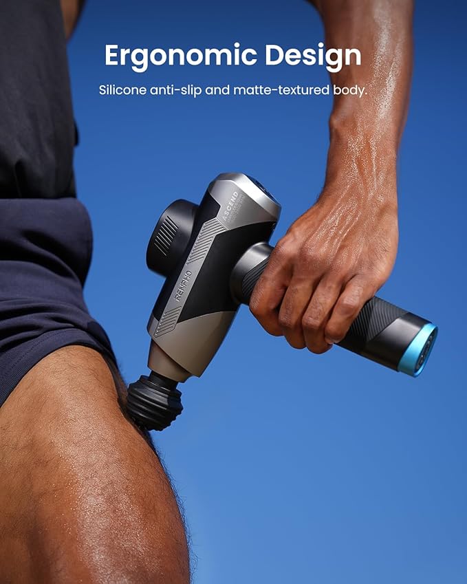RENPHO Ascend Massage Gun Deep Tissue with 6-12mm Adjustable Amplitude, Percussion Professional Muscle Massage, Handheld Massager with Portable Carry Case for Athletes & Home Use, Color Display