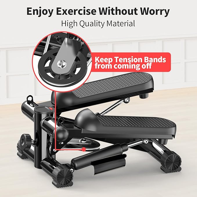 Total Body 2-in-1 Stepper Machine, Total Body Workout, Adjustable Hydraulic, Resistance Bands