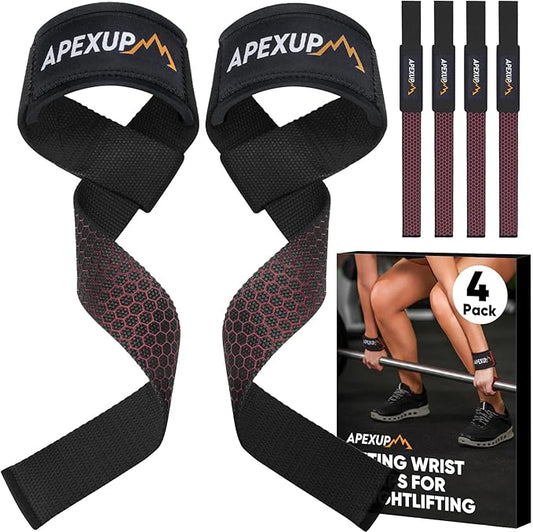 APEXUP Weight Lifting Straps for Weightlifting, Lifting Wrist Straps Gym, Deadlift Strap, Anti Slip Silicone Weightlifting Strap Men Women Powerlifting, Strength Training