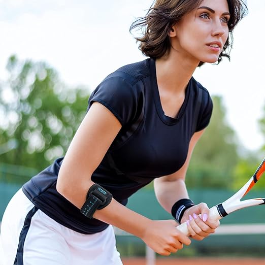 AGPTEK 3D Air Cushion Elbow Brace for Tendonitis and Tennis Elbow Pain Relief, Golfers Elbow Support Strap Counterforce Arm Band Epicondylitis Clasp with Compression Pad for Men & Women, 1 Pack