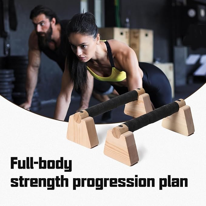 1 Pair Wooden Push Up Bar,For Home Parallettes Bars,Calisthenics Bars,For Fitness Handstand Training, Push-up Handles.