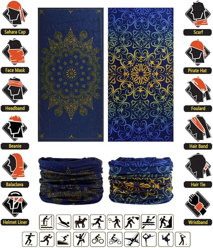 Neck Gaiter Headband Headwear Head Wrap Face Mask Magic Scarf Bandana for Men and Women