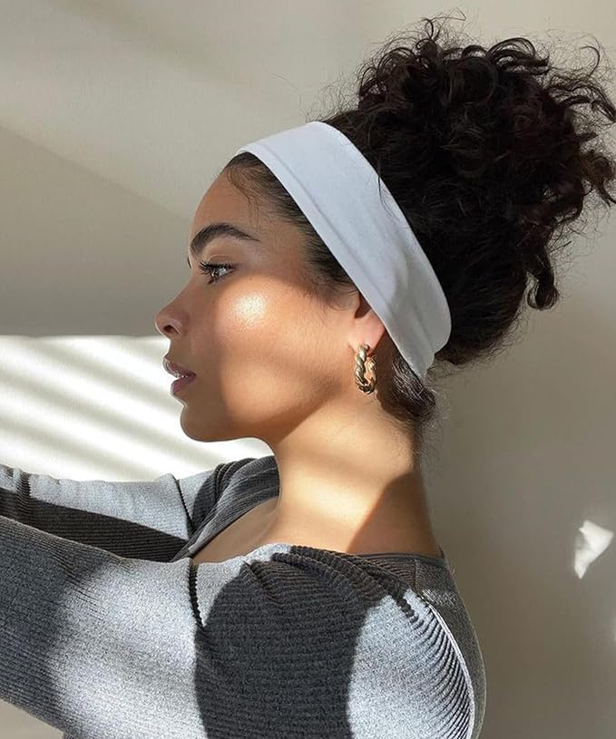 DRESHOW 8 Pack Sports Headbands for Women Non-Slip Stretchy Fashion HairBand Curly Hair Headband Soft Hair Accessories for Daily Wear Workout Yoga Running