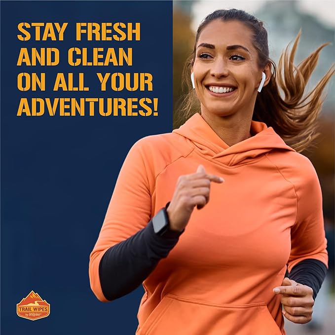 Inspire Trail Wipes | Camping Wipes Body Wipes Adults | Biodegradable Wipes For Camping, Travel, Gym With Aloe And Vitamin E | No Rinse Bathing Shower Wipes Women Or Men