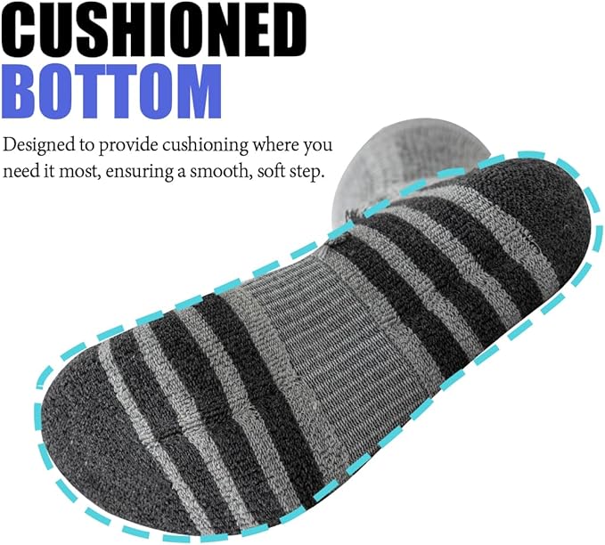 JOYNÉE 8 Pairs Mens Crew Athletic Work Long Socks Calf Cushioned Socks for Sports Running Workout Gym