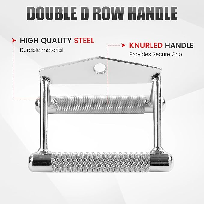 V-Shaped Bar Straight Rotating Bar Curl LAT Pull Down Bar D Handle Double D Row Handle LAT Pulldown Attachments Cable Machine Attachment for Home Gym