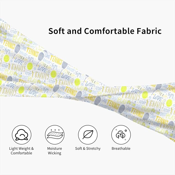 Sports Headband Moisture Wicking Sweatband for Men Women Running Cycling Yoga Fitness Workout