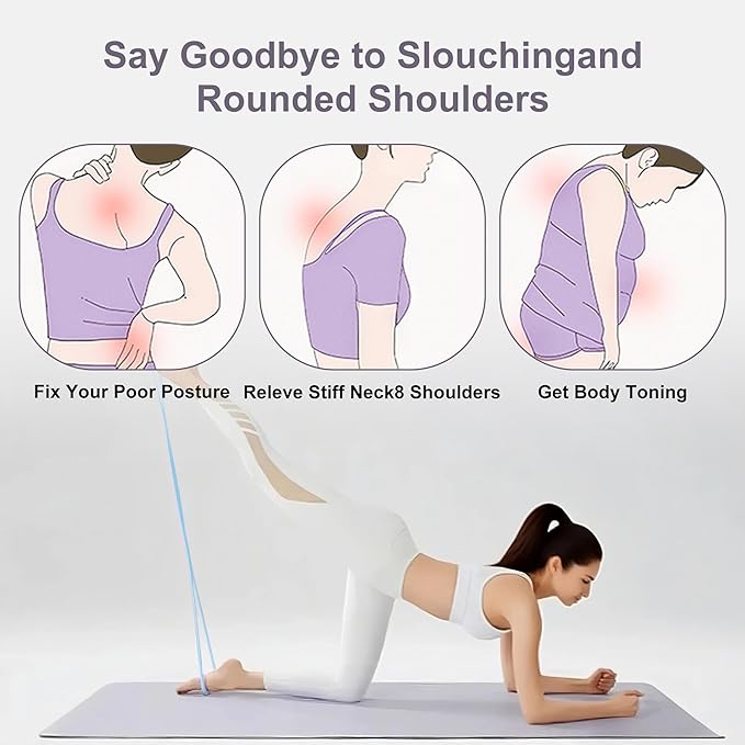 Luminous Resistance Bands, 8 Shaped Exercise Bands, with Handles Band for Arms, Back, Shoulder Stretch, Resistance Bands Women Men, Gift for Yoga Lover/Beginner, Not Break