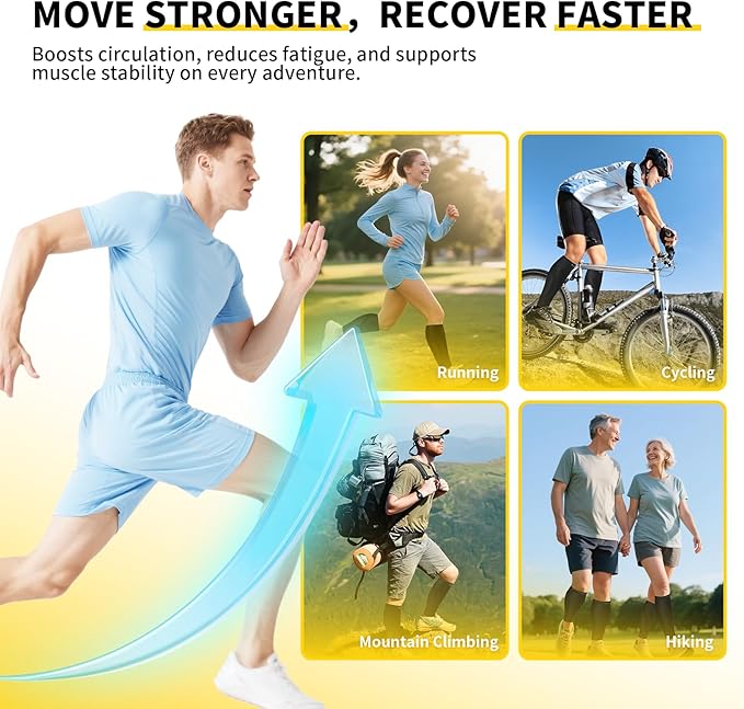 CAMBIVO 3 Pairs Calf Compression Sleeves for Men & Women – Footless Compression Socks for Shin Splints, Pain Relief, Varicose Veins – Leg Support for Running, Travel, Fitness, Nursing