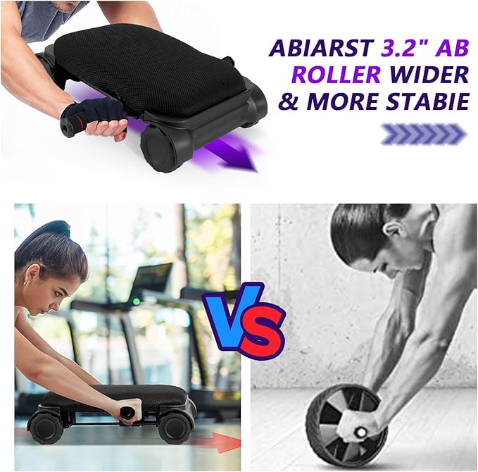Ab Roller Wheel, Automatic Rebound Abdominal Wheel for Core Workout, Workout Equipment for Difficult Abdominal & Core Strength Training,pilates board