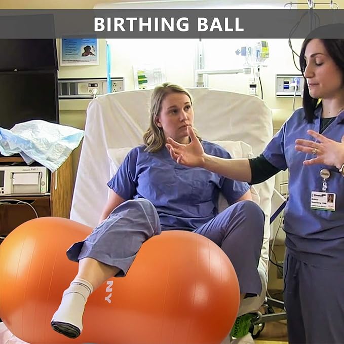 INPANY Peanut Ball - Anti Burst Exercise Ball for Labor Birthing, Physical Therapy for Kids, Core Strength, Flexible Seating, Home & Gym Fintness, Sensory Chair Wiggle Seat for Boys and Girls