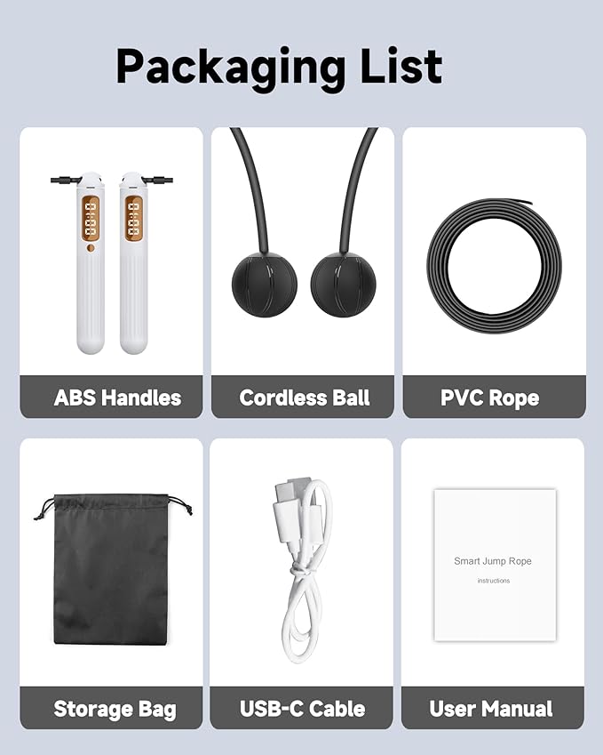 KINTHEA 2 in 1 Smart Jump Rope, APP Control & Data Record, Cordless Jumping Rope with Counter for Women, Men, All Age, Adjustable Skipping Rope for Cardio Fitness in Limited Home Space & Outdoor