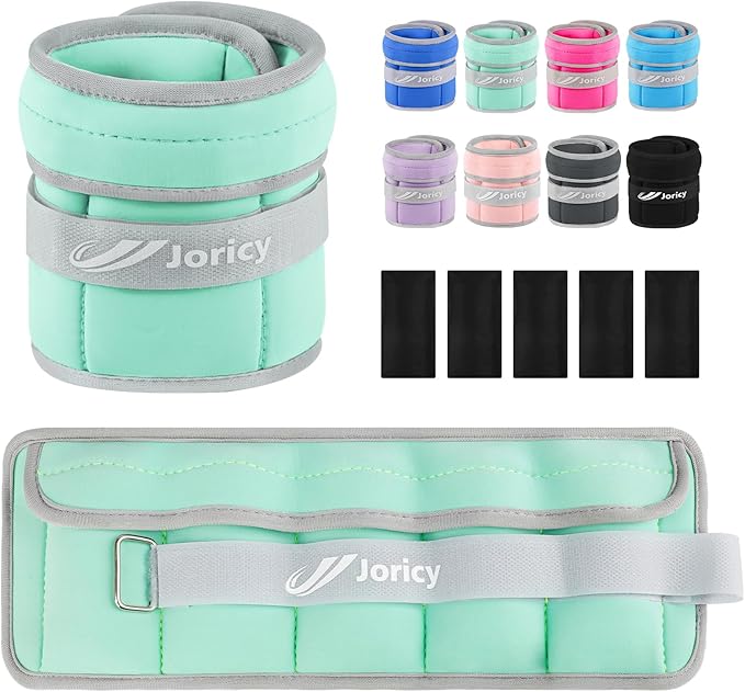 Adjustable Ankle Weights for Women Men Kids 1/2/3/4/5/6/8/10/12/20 LBS 1 Pair Wrist Leg Arm Weights with Removable Weight Strength Training Weight for Walking Running Fitness Physical Therapy