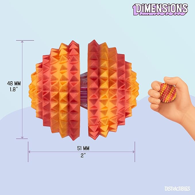 Round Spiked Sensory Fidget Clicker, Tactile Stimming Device with Mechanical Clicky Switches, Lanyard Attachment, Ideal for Pain Stim, ADHD, Autism & Stress Relief (NEON NOVA, Medium)