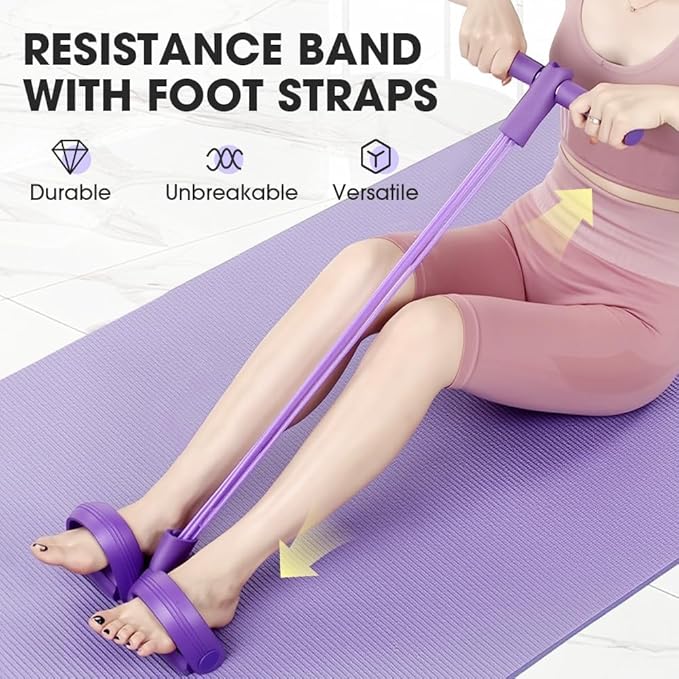 21 Fitness Resistance Bands-6 Tube Pedal Ankle Puller, Multifunction Tension Rope, Natural Latex Fitness Bands for Strength Training, Tummy, Waist, Arm, Leg Slimming, Home Gym Exercise Equipment