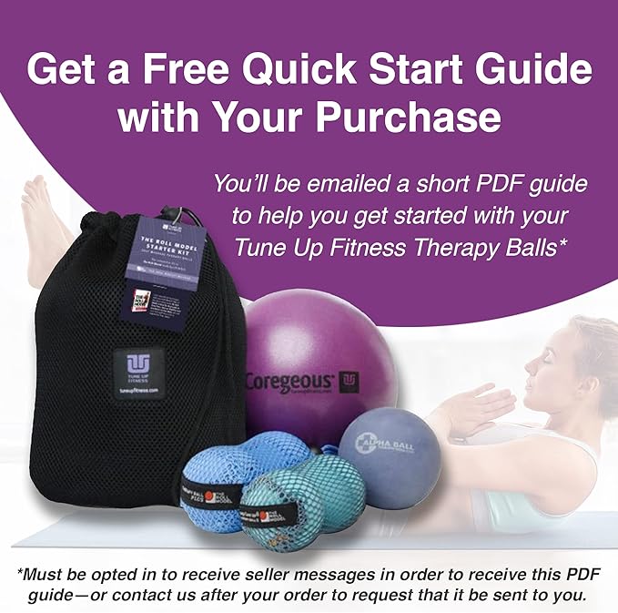 YOGA TUNE UP® Therapy Balls in Tote by Tune Up Fitness - Massage Balls for Trigger Point, Pressure Point & Myofascial Release - Use as Single or Peanut Ball for Pain Relief & Relaxation (Deep Purple)