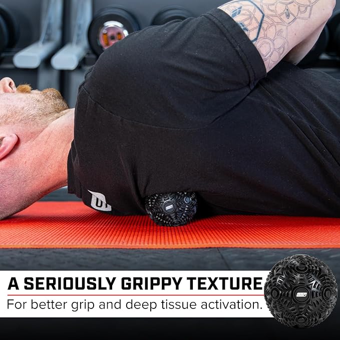 SERIOUS STEEL FITNESS Massage Ball - Deep Tissue Muscle Knot Release Tool - Back, Legs, Shoulders, and More (3" Black Massage Ball)