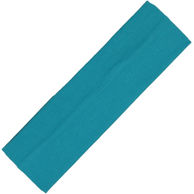 Kenz Laurenz Soft and Stretchy Elastic Cotton Headbands, Pack of 12, Teal