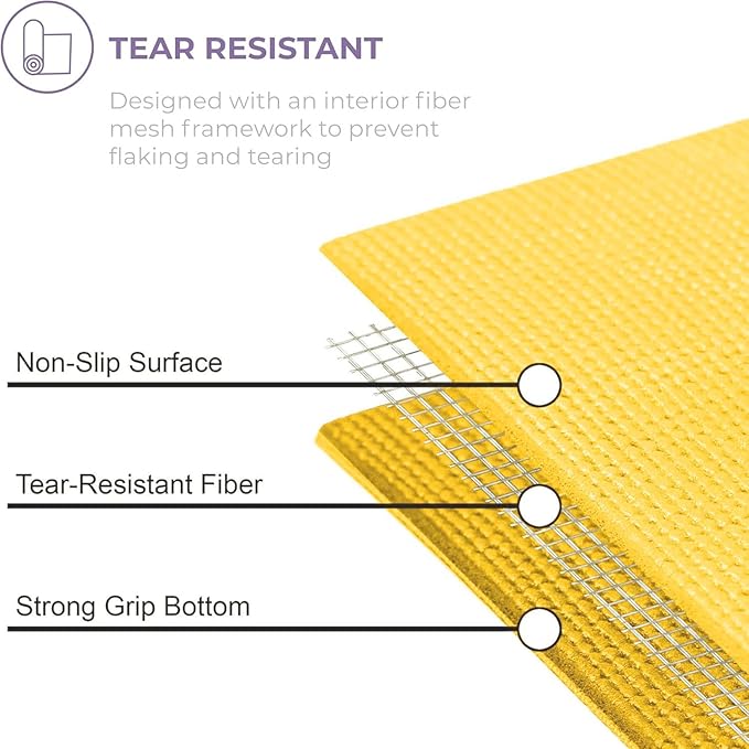 Sunshine Yoga Voyage Yoga Mat, 6 Pack, 72" x 24" Professional Studio and Gym Bulk Yoga Mats, 5mm Thick, Durable, Anti-Tear, Non Slip Fitness and Exercise Mats