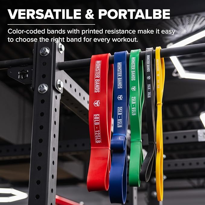 Pull Up Bands, Resistance Bands (Set of 5) – Pull Up Assistance Bands Set – Exercise Workout Bands for Working Out, Strength Training, Stretching & Physical Therapy