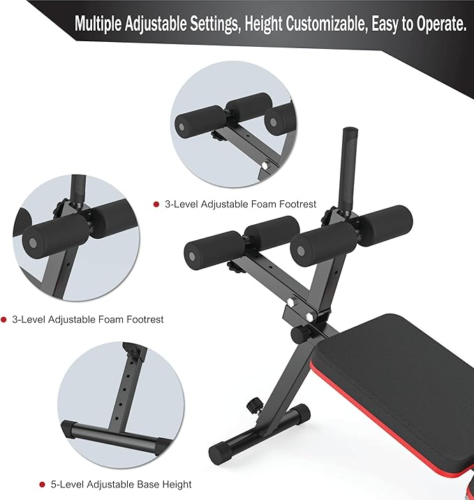 Decline & Flat Bench, Foldable, Multi-Gear Adjustment, Full Body Workout, 660 lbs/300 kgs Capacity