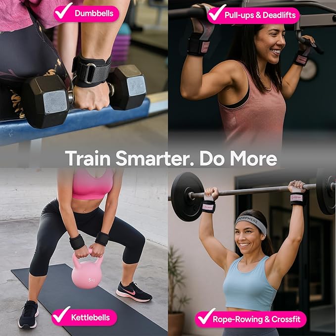 Premium Weight Grips for Women, Hand Straps for Weight Lifting, Crossfit Hand Grips for Women- Anti-Slip Silicone Gym Grips Ergonomic, Stylish, Ideal for CrossFit and Gym Straps– Deadlift & Powerlifting Grip-Headband Bonus- Gift -SPORPHERE