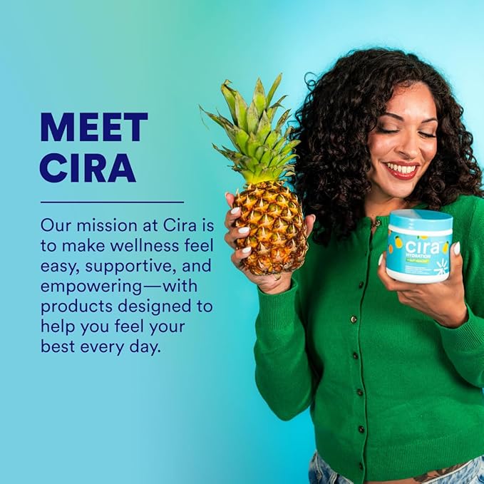 Cira Hydration + Gut Health Powder (45 Servings) - Electrolyte Drink Mix with Prebiotics & Probiotics for Digestion, Hydration & Recovery - Naturally Flavored with Stevia - Pineapple Passionfruit