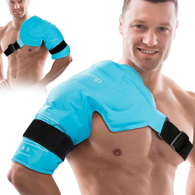 Comfytemp Shoulder Ice Pack Rotator Cuff Cold Therapy Wrap, FSA Eligible, Gel Ice Packs for Injuries Reusable, Instant Cold Compress Shoulder Brace for Pain Relief, Surgery Recovery Item Gift (Large)