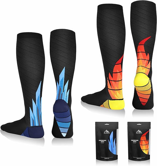 NEWZILL Medical Compression Socks for Women & Men Circulation 20-30 mmHg, Best Support for Running Athletic Cycling Nursing Travel Work and Fitness