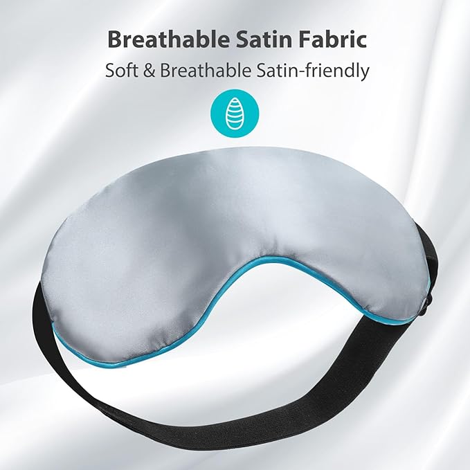 Ezona Heated Eye Mask, Warm Eye Compress Mask, USB Electric Eye Heating Pad with Temperature & Timer Control, Dry Eye Mask for Dry Eyes Blepharitis Sinus Migraine Stye MGD Puffiness Blue