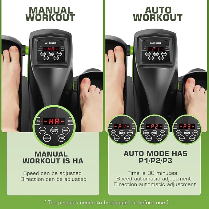 ANCHEER Under Desk Elliptical Machine, Electric Seated Pedal Exerciser as Seen on, Mini Elliptical Machines for Seniors, LCD Display Monitor, Portable Quiet Elliptical Machine, Leg Exerciser for Home